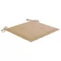 Sedie da Giardino con Cuscini Beige 3 pz Massello di Teak