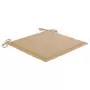 Sedie da Giardino con Cuscini Beige 4 pz Massello di Teak