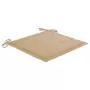 Sedie da Giardino con Cuscini Beige 4 pz Massello di Teak