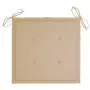 Sedie da Giardino con Cuscini Beige 4 pz Massello di Teak