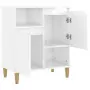 Credenza Bianco Lucido 60x35x70 cm in Legno Multistrato