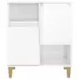 Credenza Bianco Lucido 60x35x70 cm in Legno Multistrato