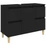 Mobile Lavabo Nero 80x33x60 cm in Legno Multistrato