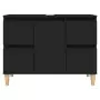 Mobile Lavabo Nero 80x33x60 cm in Legno Multistrato