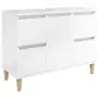 Mobile Lavabo Bianco Lucido 80x33x60 cm in Legno Multistrato