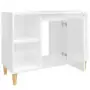 Mobile Lavabo Bianco Lucido 80x33x60 cm in Legno Multistrato