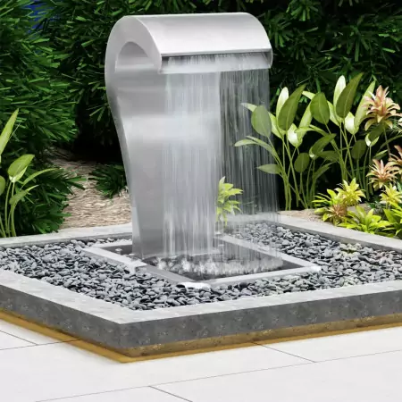 Cascata da Giardino Argento 52,4x34,2x82 cm in Acciaio Inox