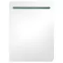 Armadietto Bagno con Specchio e LED Grigio Cemento 60x11x80 cm