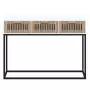 Tavolino Consolle Bianco 105x30x75 cm Legno Multistrato e Ferro