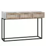 Tavolino Consolle Bianco 105x30x75 cm Legno Multistrato e Ferro