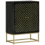 Credenza con 2 Ante Nero e Oro 55x30x75 cm Legno Massello Mango