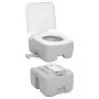 Toilette da Campeggio Portatile Grigia e Bianca 20+10 L in HDPE