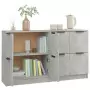 Credenze 2 pz Grigio Cemento 60x30x70 cm in Legno Multistrato