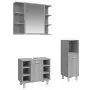 Set Mobili da Bagno 3 pz Grigio Sonoma in Legno Multistrato