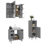 Set Mobili da Bagno 3 pz Grigio Sonoma in Legno Multistrato