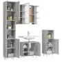 Set Mobili da Bagno 4 pz Grigio Sonoma in Legno Multistrato