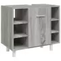 Set Mobili da Bagno 4 pz Grigio Sonoma in Legno Multistrato