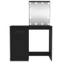 Toeletta con LED Nera 90x50x132,5 cm Legno Multistrato