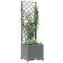 Fioriera da Giardino con Graticcio Grigio Chiaro 40x40x136cm PP