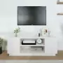 Mobile Porta TV Bianco 110x35x40,5 cm in Legno Massello di Pino