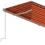 Tenda da Sole Retrattile con Parasole 4x3 m Arancio e Marrone