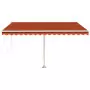 Tenda Retrattile Automatica con Palo 400x300 cm Arancio Marrone