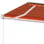 Tenda Retrattile Automatica con Palo 400x300 cm Arancio Marrone