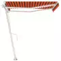 Tenda da Sole con LED Sensore Vento 350x250 cm Arancio Marrone