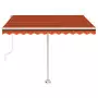 Tenda da Sole con LED Sensore Vento 350x250 cm Arancio Marrone