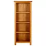 Libreria a 4 Ripiani 45x22x110 cm in Legno Massello di Rovere