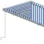 Tenda da Sole Retrattile Manuale con Parasole 4x3m Blu e Bianca