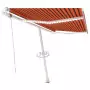 Tenda Automatica Sensore Vento e LED 450x300cm Arancio/Marrone