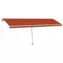 Tenda Automatica Sensore Vento LED 600x300cm Arancio Marrone