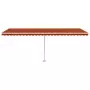 Tenda Automatica Sensore Vento LED 600x300cm Arancio Marrone