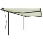 Tenda da Sole Retrattile Manuale con Pali 4x3 m Crema