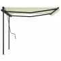 Tenda da Sole Retrattile Manuale con Pali 4x3 m Crema