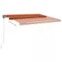 Tenda da Sole Retrattile Manuale con Pali 4x3m Arancio Marrone