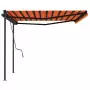 Tenda da Sole Retrattile Manuale con Pali 4x3m Arancio Marrone