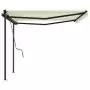 Tenda da Sole Retrattile Automatica con Pali 4x3,5 m Crema