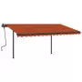 Tenda da Sole Retrattile Automatica Pali 4x3,5m Arancio Marrone