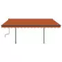 Tenda da Sole Retrattile Automatica Pali 4x3,5m Arancio Marrone