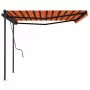 Tenda da Sole Retrattile Automatica Pali 4x3,5m Arancio Marrone