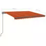 Tenda da Sole Retrattile Automatica Pali 4x3,5m Arancio Marrone