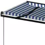 Tenda da Sole Retrattile Automatica 400x350 cm Blu e Bianca