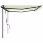 Tenda da Sole Retrattile Manuale con Pali 5x3 m Crema