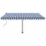 Tenda Retrattile Manuale Autoportante 400x300 cm Blu Bianca