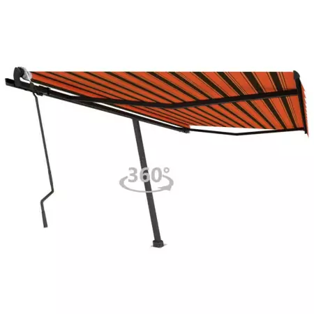 Tenda Retrattile Manuale Autoportante 400x300cm Arancio Marrone