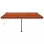 Tenda Retrattile Manuale Autoportante 400x300cm Arancio Marrone