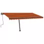 Tenda Retrattile Manuale Autoportante 400x300cm Arancio Marrone