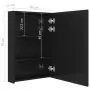 Armadietto Bagno con Specchio e LED Nero Lucido 50x13x70 cm